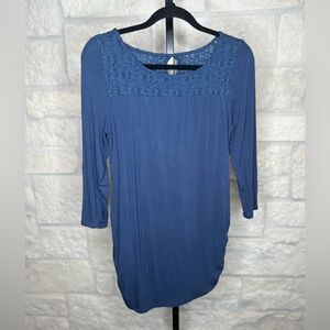 Motherhood Maternity Blue Lace Women's Top Size Large